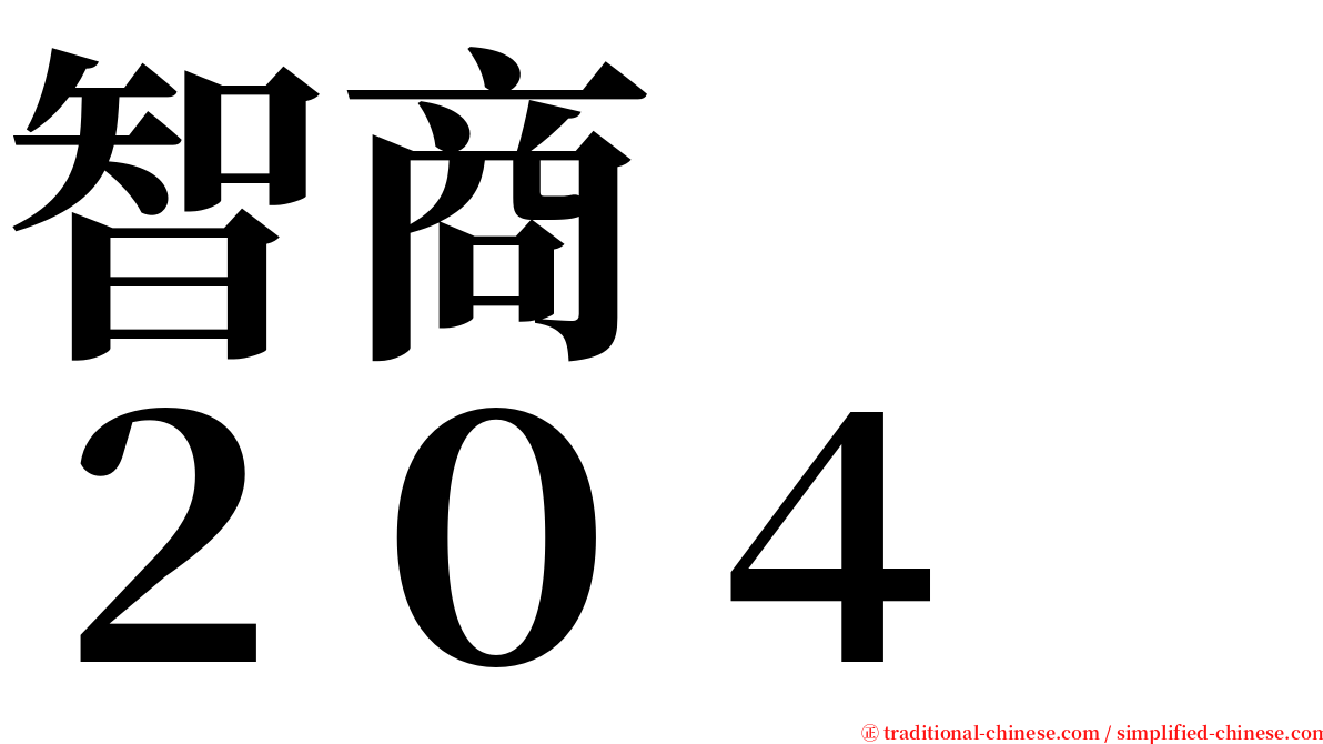 智商　　２０４ serif font